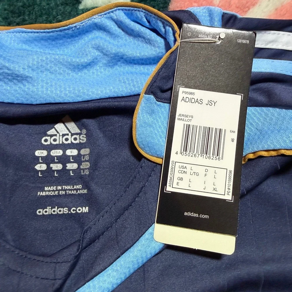 Adidas Argentina Messi 19 Away Jersey 2006 World Cup Navy Blue Mens Large